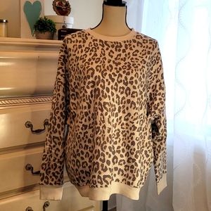 Leopard Print Sweatshirt Size XL